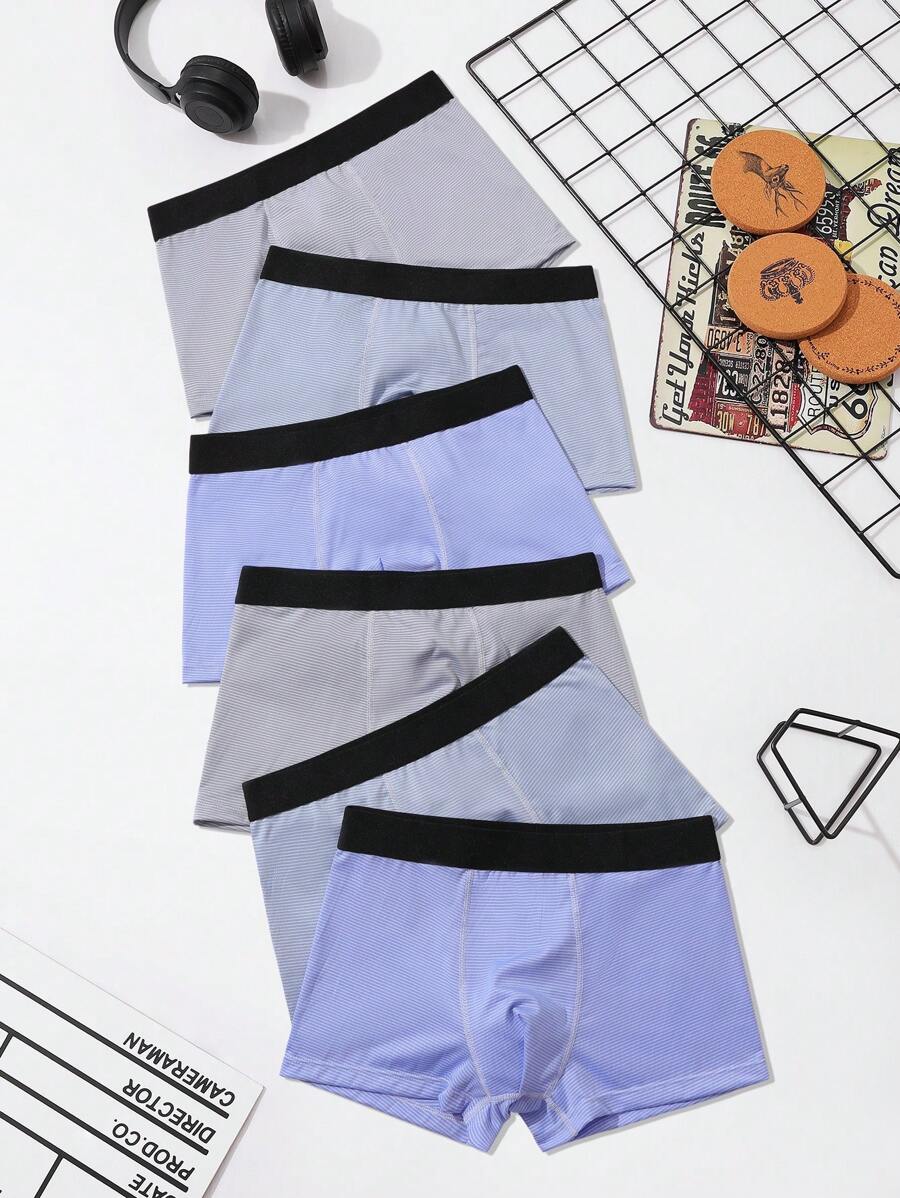 6pcs Letter Waistband Teenage Boy Briefs - Multicolor - View 1