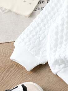 SHEIN 2 pièces Ensemble décontracté pour bébé garçon : sweatshirt à manches longues col rond avec imprimé lettres et pantalon cargo, automne