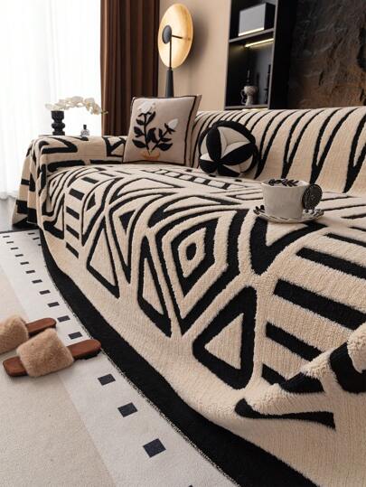 1 stuk pluche jacquard antislip bankhoes, huisdiervriendelijke doe-het-zelf stofdichte bankbeschermer, krasbestendige bankhoesset, woondecoratie