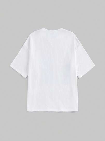 Street Life Women's Loose Graphic Tee 100% Cotton Funny Cartoon Head Print, Streetwear Style