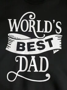 Áo nỉ cổ tròn màu trơn đơn giản phù hợp với gia đình có họa tiết in chữ dành cho nam, mùa đông - màu đen - Xem 6