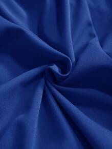 Slaydiva Plus Size Women Solid Color Pocket Wide Leg Halter Elegant Jumpsuit - Blue - View 7