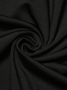 Maweii Vestido largo de manga larga elegante con escote cuadrado y calado, en talla grande y color único