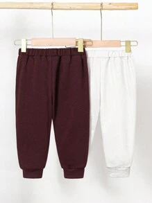 SHEIN 2pcs Baby Girl Cute Cartoon Rabbit Print Casual Sweatpants Set, Autumn/Winter - Multicolor - View 2