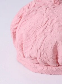 SHEIN Tween Girls Elegant Solid Color Long Sleeve Embossed Dress With Hat And Bag Set, Autumn/Winter - Pink - View 7