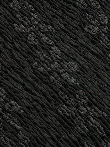 Sweetra Blusa peplum de manga abullonada, cuello cuadrado, cintura ceñida y con diseño de patchwork en jacquard