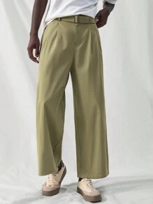 Manfinity VCAY Pantaloni pentru bărbați, țesuți, lejer, cu talie elastică, cu picioare drepte, stil zilnic