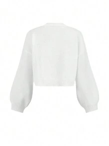 Marina Oliveira Artist Y2K Style Women Pink Bow Pattern Cardigan, Suitable For Holiday, Vacation, Spring, Festival, Ibiza Fits - White - View 2