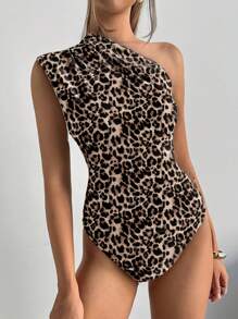 SHEIN Essnce Swobodny minimalistyczny asymetryczny body na ramiona dla kobiet, lato