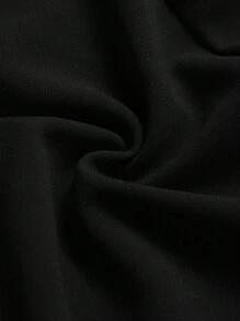 Viva Relle 1 件大码女式纯色甜心领口灯笼袖优雅迷你连衣裙 - 黑色 - 查看 4