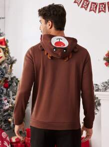 GENTILAND 宽松针织落肩长袖连帽衫，适合圣诞节、家庭搭配、情侣度假休闲卡其色拼色连帽衫，适合朋友、丈夫、男朋友的礼物