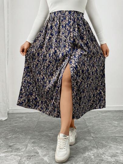 SHEIN Frenchy Váy thường ngày in hoa toàn thân cỡ lớn