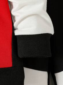 2pcs/Set Baby Boys Fashion KING Letter Print Hoodie Sweatshirt And Sweatpants Set,Black And White,Autumn,Casual,Beach Color Block Kids Sporty Outfit - Multicolor - View 5