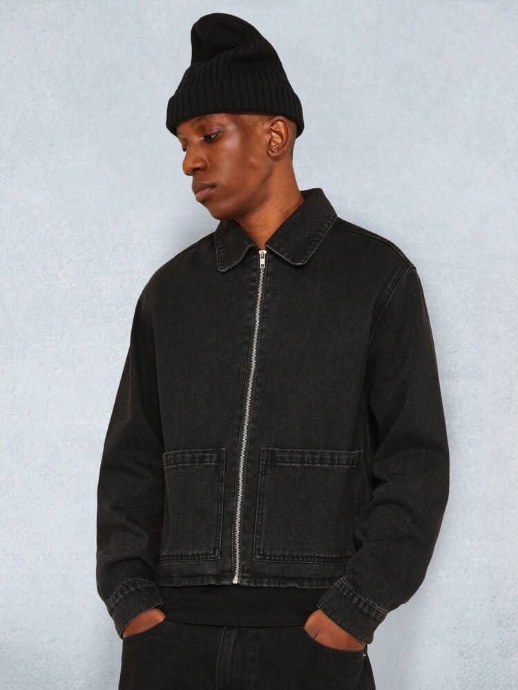 Kurze Zip-Up Zimmermann Denim Jacke und Zimmermann Hose 2-teiliges Set