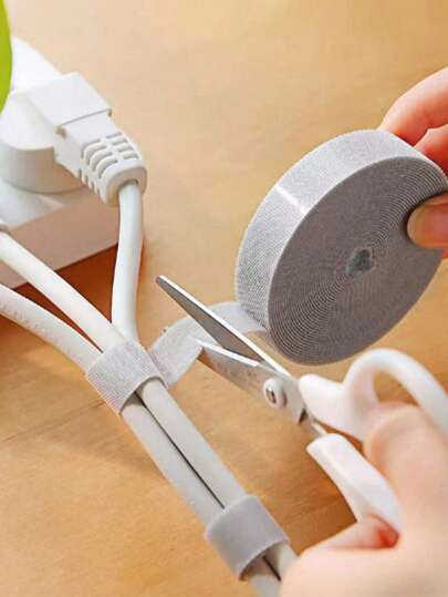 1m/3m/5m Charging Cable Organizer, Cable Ties Wrap, Hook And Loop Cable Tie, Data Cable Storage, Self-Gripping Double Sided RollWinder Hook And Loop Strap ,For Earphone/Usb Cables,Computer Cable Tie, Desktop Cable Back Organizer,Cable & Cord Management Home & Office Organization Christmas For Holiday Gift Giving