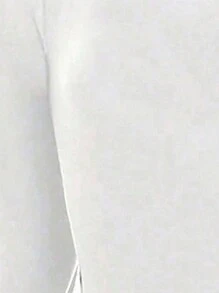 INAWLY 1 件纯色休闲修身紧身衣，秋季 - 白色 - 查看 4