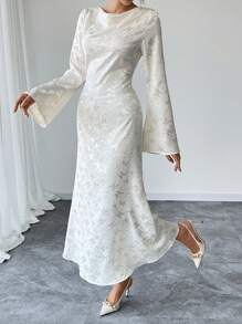 Chiquease Elegant Solid Woven Flare Bodycon Dress Fall Cloth For Women