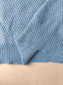 Plus Size Enfärgad främre knapp långärmad casual topp, för vintern