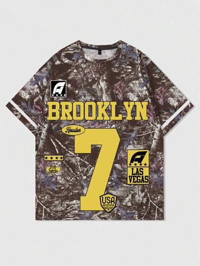 Street Life Maglietta a maniche corte con stampa da uomo, adatta per l'uso quotidiano in primavera e estate, per la scuola