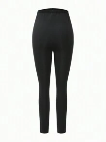 SHEIN Bộ 2 quần legging cạp cao màu trơn thường ngày cho bà bầu - Nhiều màu - Xem 3