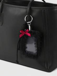 ROMWE Kawaii 1 chiếc viền ren đen phong cách Goth, dây đeo có thể điều chỉnh bằng nơ ruy băng đỏ, phụ kiện thời trang cá nhân, phù hợp cho nhân viên văn phòng, sinh viên, trang phục hàng ngày, quà tặng ngày lễ - màu đen - Xem 10