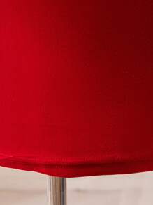 SHEIN Đầm nhung dự tiệc công chúa tay bồng cổ bèo nhún đính ngọc trai và sequin sang trọng thanh lịch cho bé gái và bé gái, thích hợp cho dịp Giáng sinh - Đỏ - Xem 6