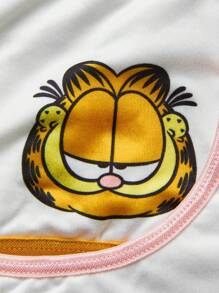 GARFIELD | SHEIN Conjunto de 3 piezas para niña preadolescente: Ropa interior tipo top con almohadilla extraíble, estampado de dibujos animados coloridos y cómodos - Blanco - Ver 5