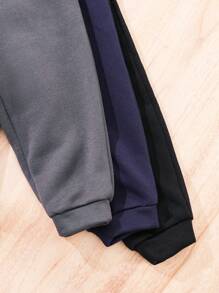 6 件装年轻男孩字母印花保暖内衬立领插肩袖上衣和裤子休闲装，适合秋冬季日常穿着和运动 - 彩色 - 查看 7