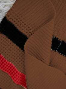 Calvaya Plus Size Women Striped Drop Shoulder Long Sleeve Pocket Casual Cardigan, Autumn/Winter