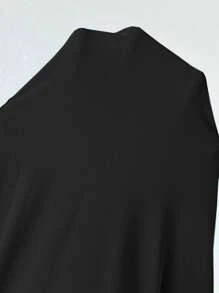 INAWLY 2pcs/Set Women Solid Color Cropped Pleated Blouse & Flared Pants Fashion Outfits - Black - View 7