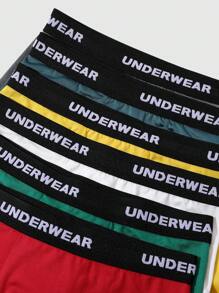 6pcs Teens Briefs With Letter Waistband