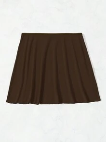 SHEIN Swim Áo choàng tối giản màu trơn mùa hè cho nữ, mặc thường ngày - Cà phê nâu - Xem 3