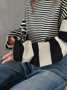 FRIFUL 女士条纹长袖T恤，休闲时尚，适合日常穿着，秋季服装