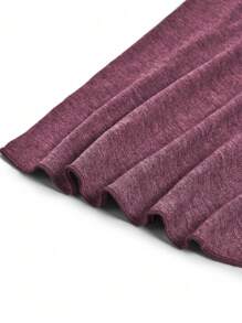 SHEIN LUNE 大码休闲纯色 V 领褶皱裹身 T 恤新年服装 - 紅色 - 查看 3