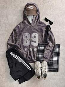 Attitoon Sudadera con capucha de estilo vintage casual con estampado de camuflaje para mujer, adecuada para otoño/invierno