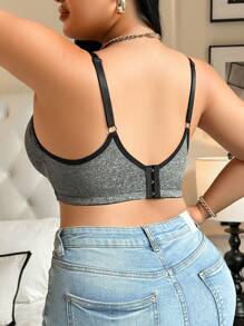 1 Stück Damen Große Größen Mode-Unterbüstenträgerbh mit Durchbruchmuster