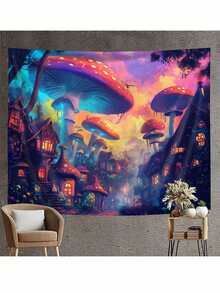 1 件蘑菇设计壁挂适用于房间墙壁装饰、家居装饰 - 彩色 - 查看 8