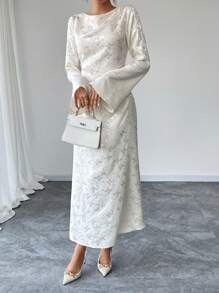 Chiquease Elegant Solid Woven Flare Bodycon Dress Fall Cloth For Women