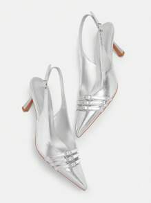 CUCCOO BIZCHIC Fashionable High Heel Casual Shoes - Silver - View 9