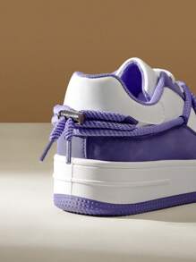 CUCCOO EASI New Style Women's Chunky Sneakers, 2024 Spring Fashionable Thick-Soled Sports Shoes, Versatile Casual Shoes For Women Trainers - Purple - View 7