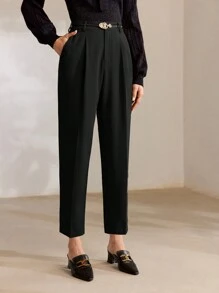 MOTF PREMIUM Solidne, zwężane do przodu spodnie ze skośnymi kieszeniami i bez paska