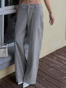 DAZY Straight Casual Wide Leg Pants Women's Loose Trousers Fall,Winter