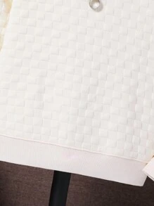 SHEIN Tween Boy Casual Color Block Textured Sweatshirt Pullover, Autumn/Winter - Apricot - View 3