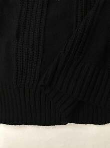 SHEIN LUNE 大码纯色休闲宽松开衫，日常穿着，适合冬季