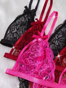 3pcs/Set Lace Women Sexy Bodysuits - Multicolor - View 3