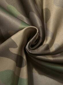 Manfinity EMRG Young Men's Streetwear INS Camouflage Oversized Flame Knight Positioning Burnout Hooded Sweatshirt ,Fall And Winter Men Clothes ,Camo Hoodie ,Orange Pattern - Multicolor - View 4