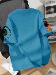 SHEIN Leap Crew Tween Boy Casual Minimalist Short Sleeve Crew Neck T-Shirt, Suitable For Summer