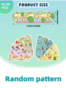 SHEIN (10Pcs/30Pcs Cartoon-Style Band-Aids, Multi-Purpose Waterproof Band-Aids Made Of PE Material, Anti-Wear Foot Patches, Creative Bandages, Essentials For Home And Outdoor Use, Random Patterns Christmas For Holiday Gift Giving,School Stuff. - Multicolor - View 8