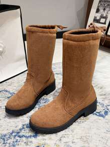 Winter Ankle Boots With Back Strap For Teenage Girls, Ladies Tall Boots - Brown - View 3