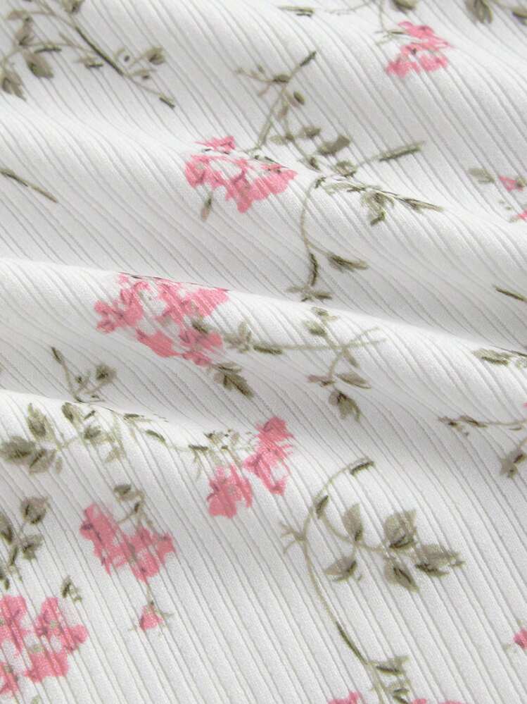 SHEIN MOD Pink Floral Lace Cami Tank Top, Cute Nightwear Camisole, Layering Shirt, Sexy Blouse For Women,Valentine Outfits - Pink - View 3